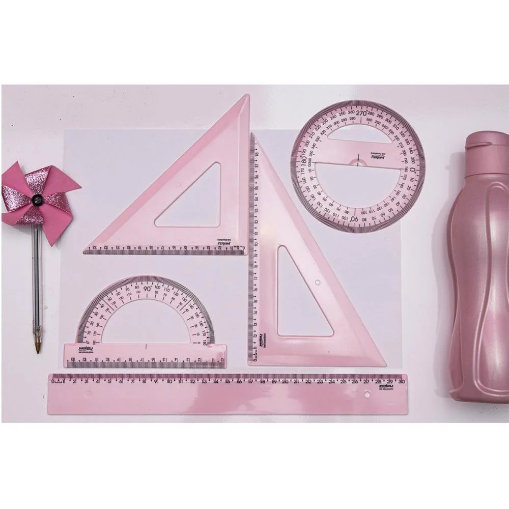 Conjunto Para Desenho Reg30Cm+Esq60+Tra180+Tra360 Rs Maxcril (Blister) - imagem 4