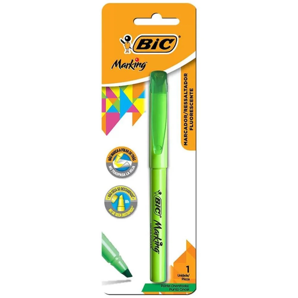 Caneta Marca Texto Marking Verde Bic (Bl.c/01) - imagem 3