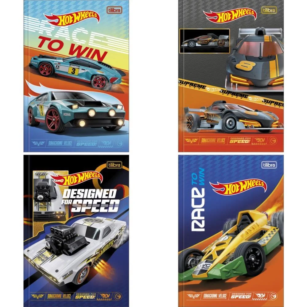 Caderno Brochura Pequeno Capa Dura Hot Wheels 80Fls. Tilibra (Pct.c/05) - imagem 4