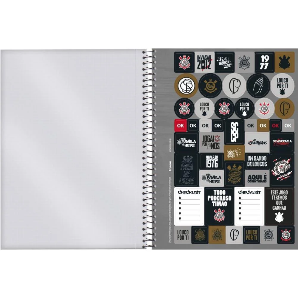 Caderno 15X1 Capa Dura Corinthians 240Fls. Foroni (Pct.c/02) - imagem 7