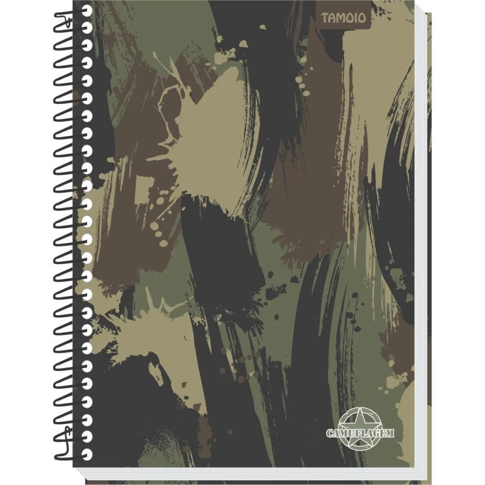 Caderno Espiral Pequeno Capa Dura Camuflagem 96 Folhas Tamoio (Pct.c/04) - imagem 4