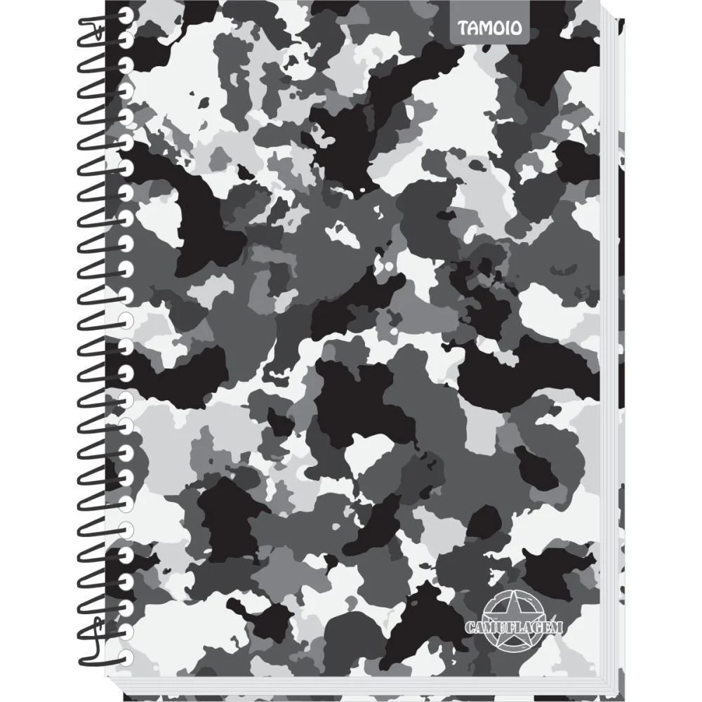Caderno Espiral Pequeno Capa Dura Camuflagem 96 Folhas Tamoio (Pct.c/04) - imagem 5