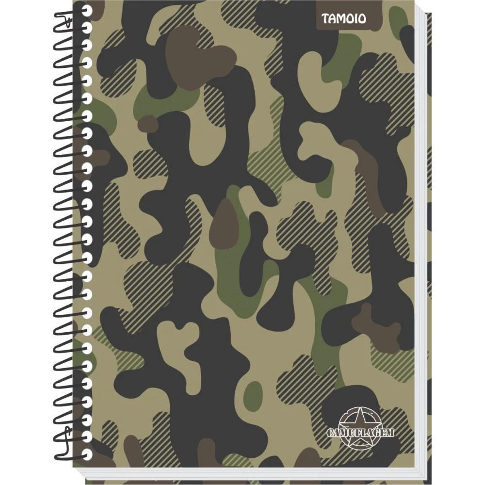 Caderno Espiral Pequeno Capa Dura Camuflagem 96 Folhas Tamoio (Pct.c/04) - imagem 6