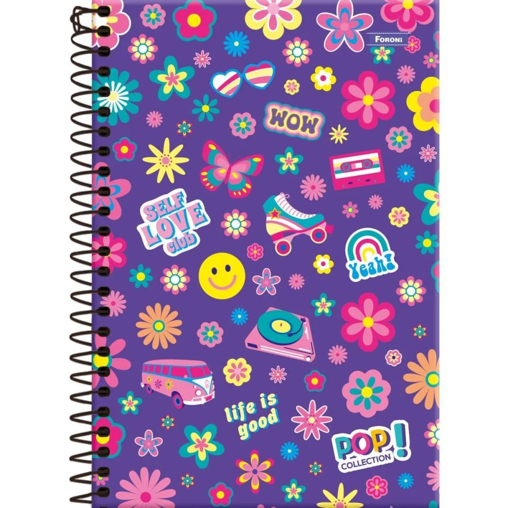 Caderno Espiral Pequeno Capa Dura Pop Collection 80Fls. Foroni (Pct.c/05) - imagem 4